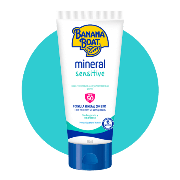 El protector solar mineral de Banana Boat está hecho para el cuidado de tu piel, sin químicos ni conservantes que te afecten.